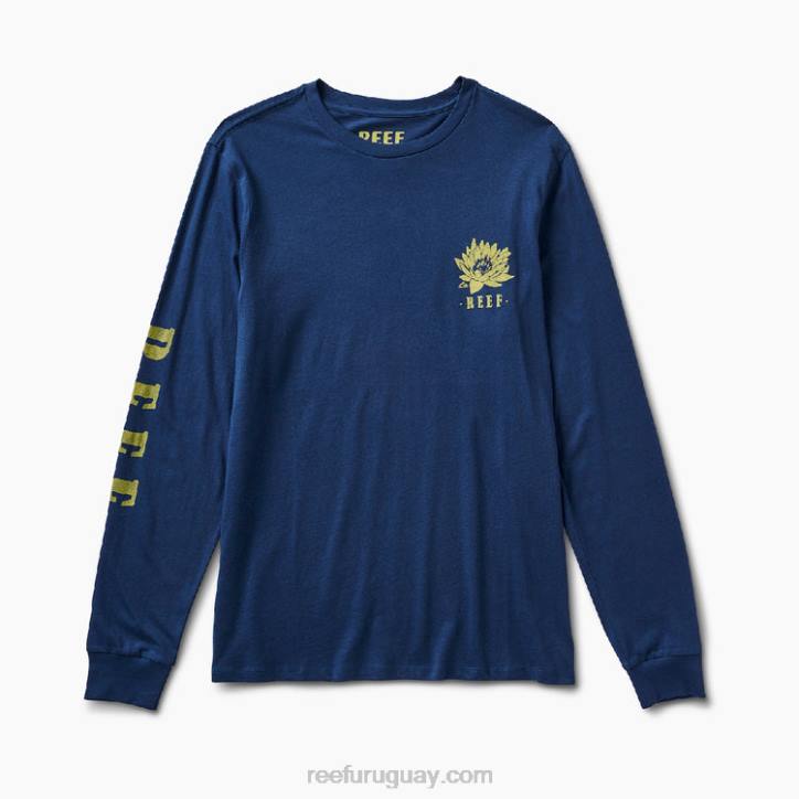 insignia azul R2BV616 camiseta de manga larga azul Reef hombres