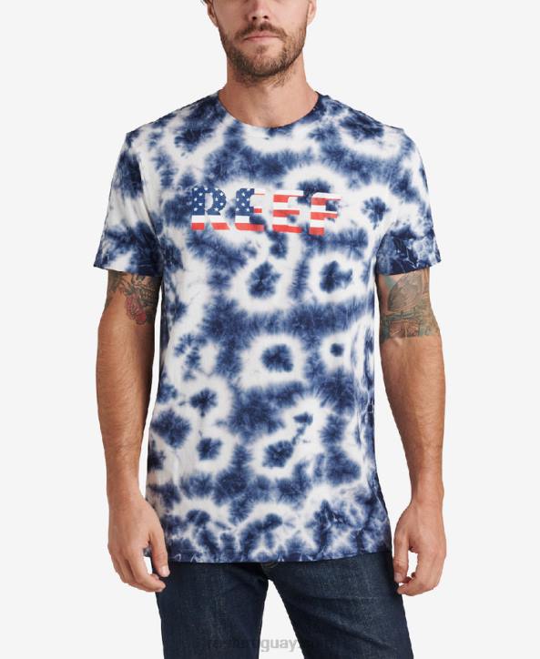 insignia nube azul R2BV596 medir camiseta de manga corta Reef hombres
