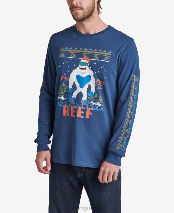 insignias azules R2BV595 camiseta de manga larga con animal fiestero Reef hombres
