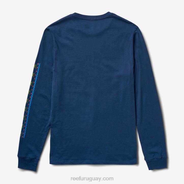 insignias azules R2BV595 camiseta de manga larga con animal fiestero Reef hombres