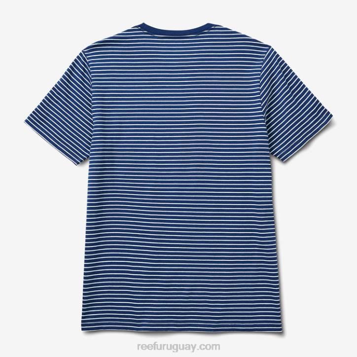 insignias azules R2BV609 camiseta rumson de manga corta a rayas Reef hombres