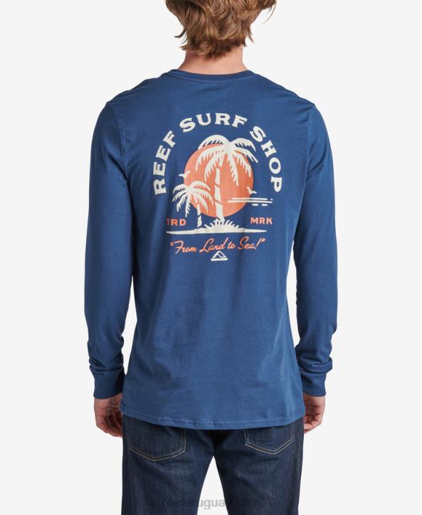 insignias azules R2BV612 playera de manga larga con diseño aleatorio Reef hombres