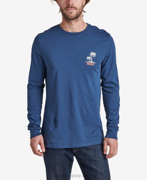 insignias azules R2BV612 playera de manga larga con diseño aleatorio Reef hombres