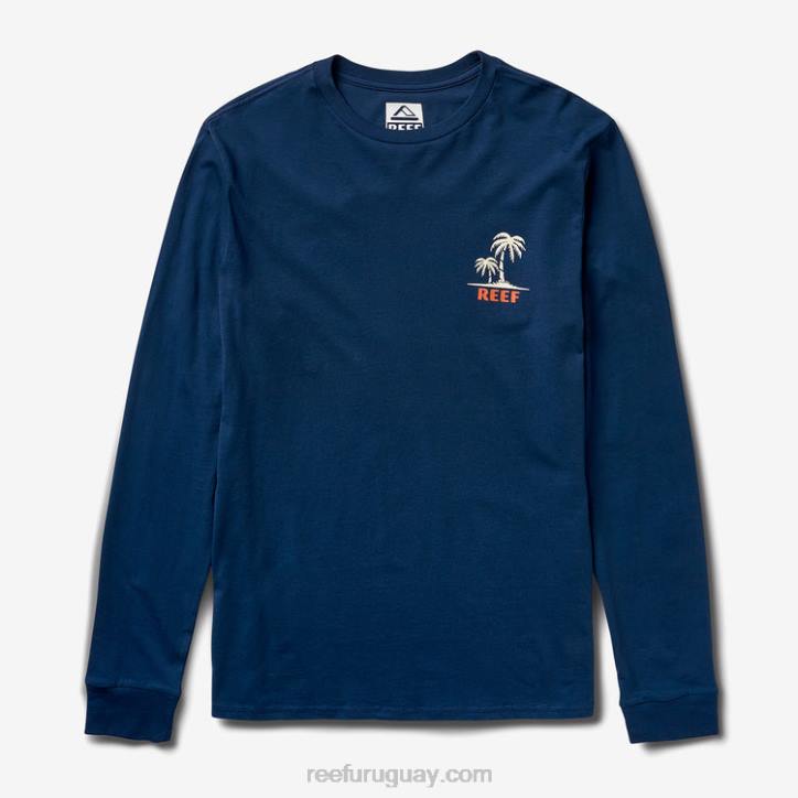 insignias azules R2BV612 playera de manga larga con diseño aleatorio Reef hombres