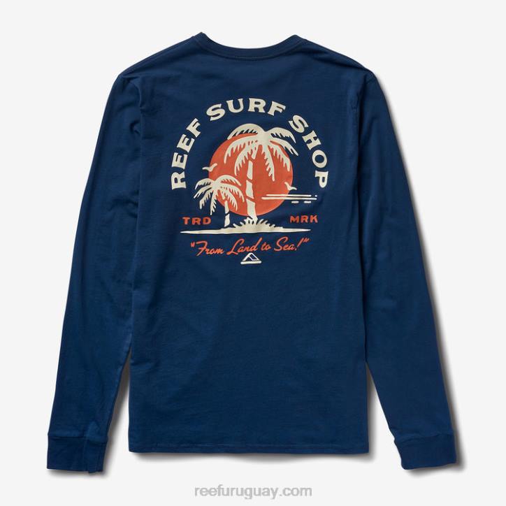insignias azules R2BV612 playera de manga larga con diseño aleatorio Reef hombres