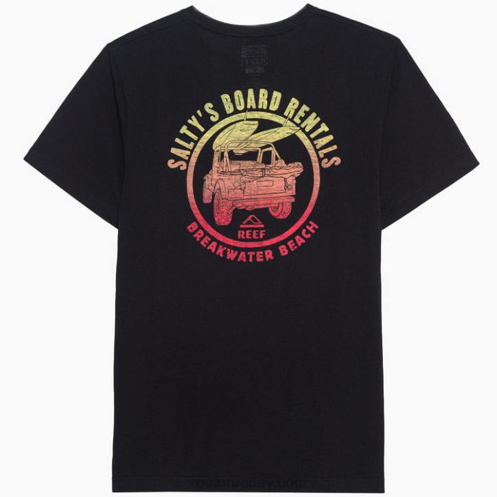 negro R2BV592 camiseta de manga corta reciclo salado Reef hombres