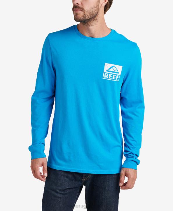 océano hawaiano R2BV603 camiseta de manga larga con gráfico de wellie Reef hombres