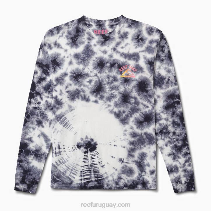 orquídea R2BV622 playera de manga larga con teñido anudado Reef hombres