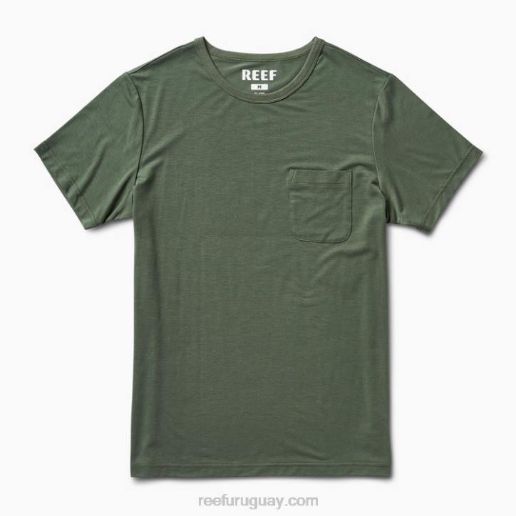 tomillo verde R2BV588 camiseta smith de punto con bolsillo y manga corta Reef hombres