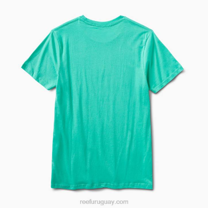 verde electrico R2BV583 camiseta de manga corta del conductor Reef hombres