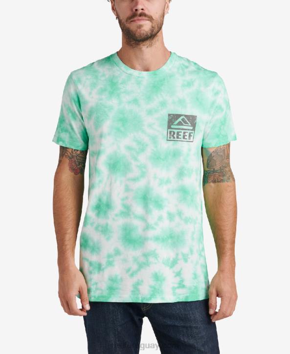 verde electrico R2BV618 camiseta de manga corta con teñido anudado Reef hombres
