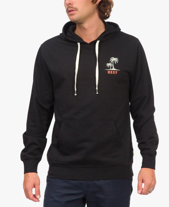negro R2BV728 barajar sudadera con capucha Reef hombres