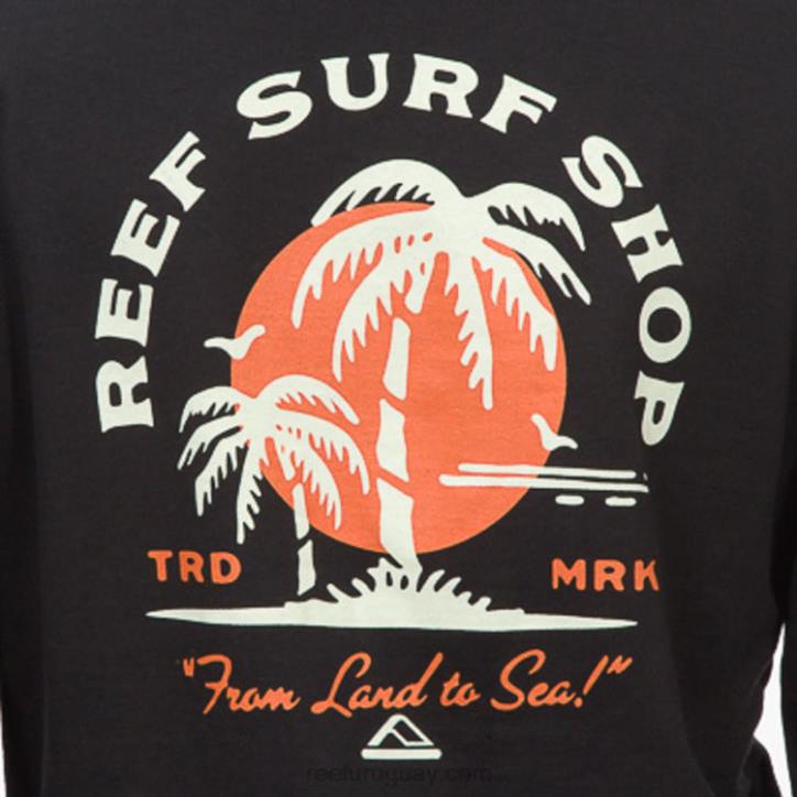negro R2BV728 barajar sudadera con capucha Reef hombres