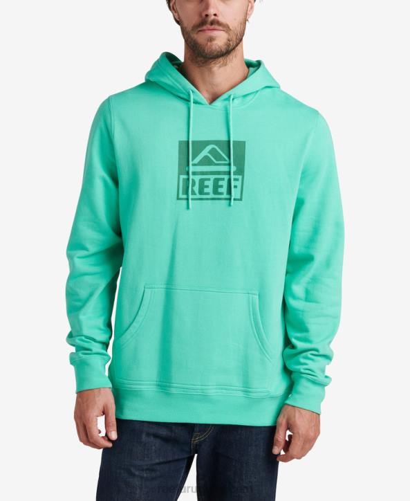 verde electrico R2BV738 línea de base sudadera con capucha Reef hombres