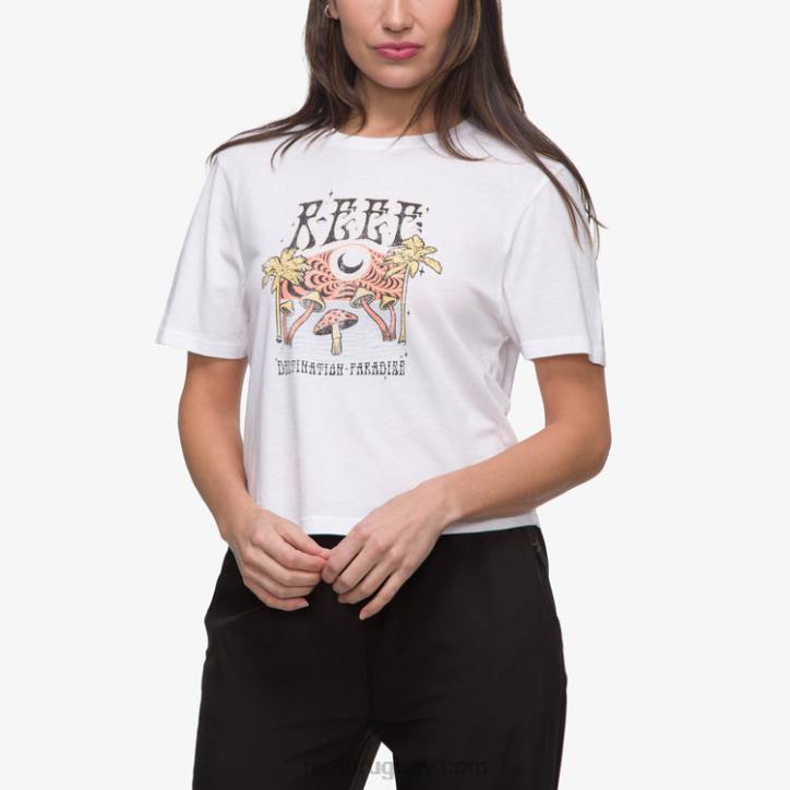 blanco brillante R2BV268 camiseta corta de manga corta de poster child Reef mujer