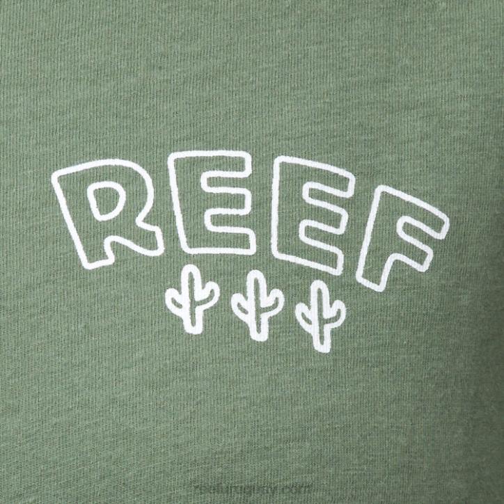 espuma marina R2BV277 playera boxy de manga corta con cactus Reef mujer