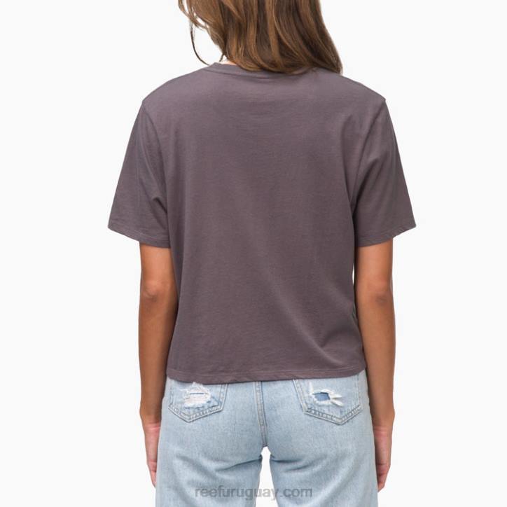 gris R2BV279 camiseta corta de manga corta plumeria Reef mujer