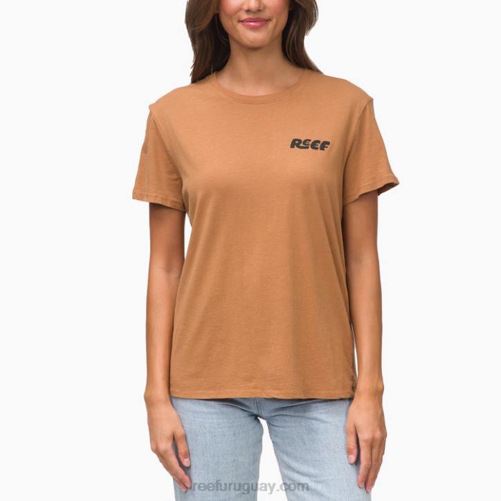 marrón R2BV275 camiseta de manga corta vacay Reef mujer