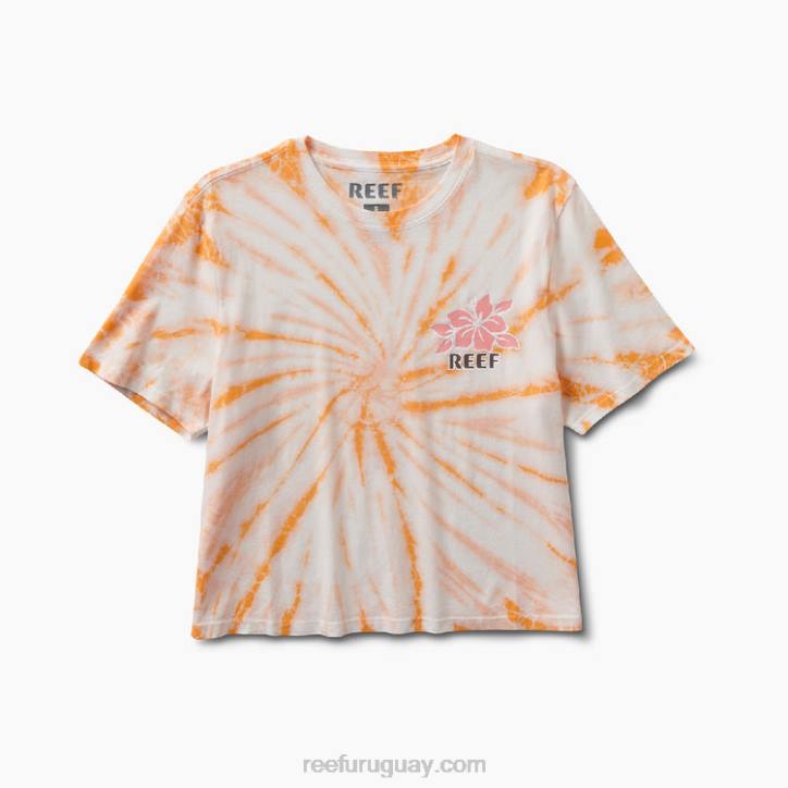 tinte de corbata de melocotón R2BV273 Di por favor camiseta corta de manga corta Reef mujer